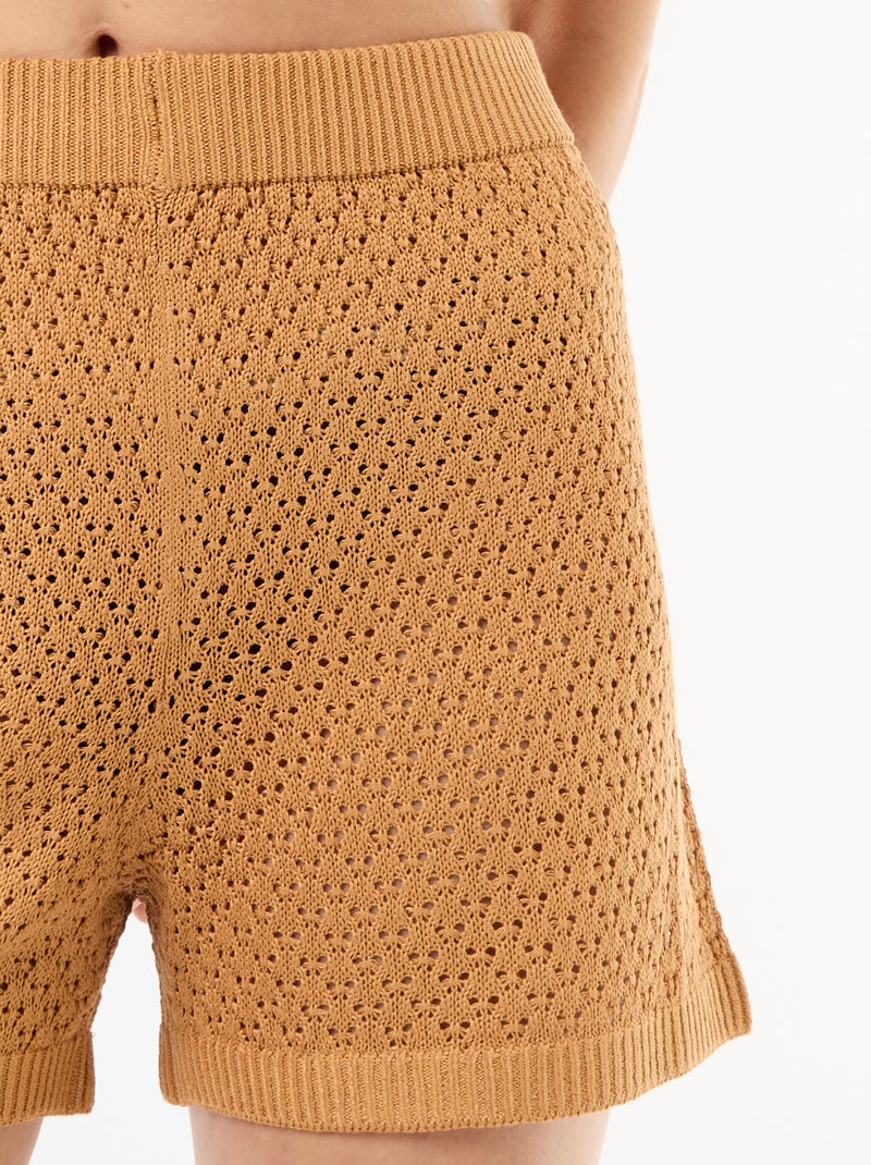 Short da spiaggia in maglia crochet Marrone - Kiabi