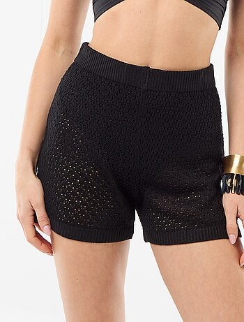 Short da spiaggia in maglia crochet