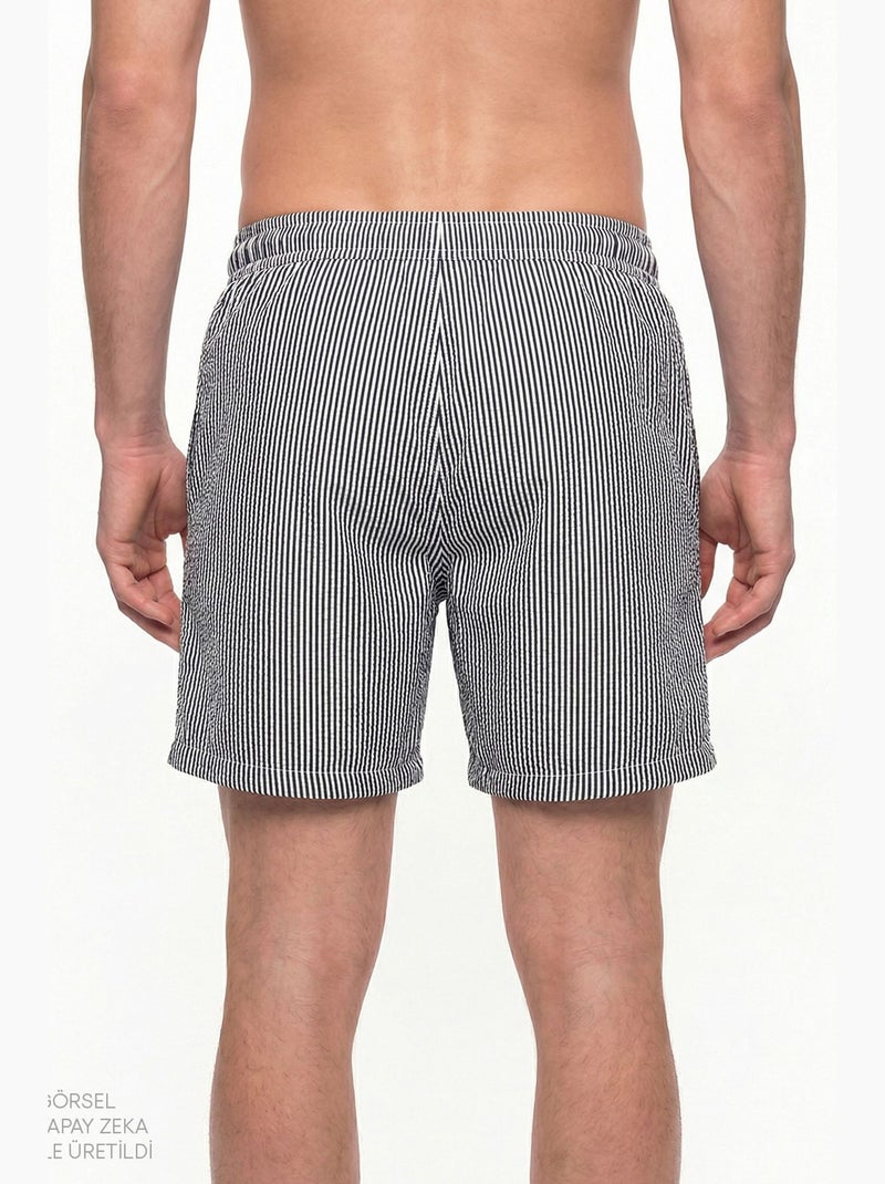 Short da uomo a righe tissue penti Nero Bianco - Kiabi