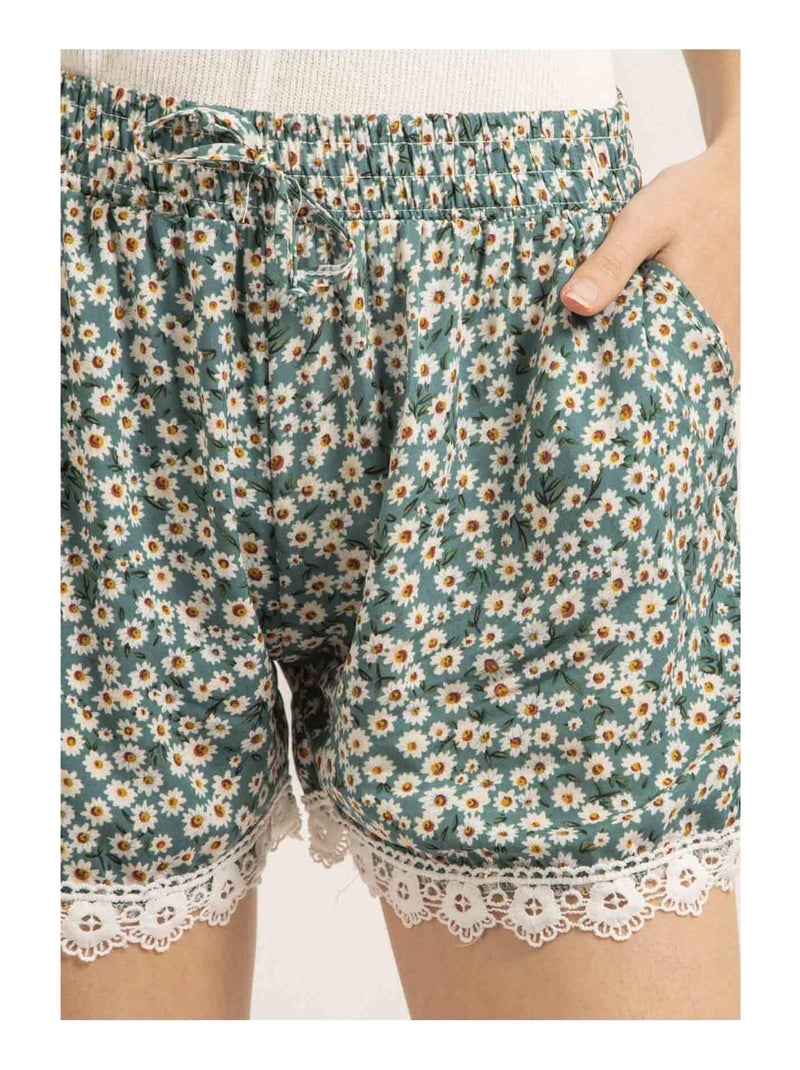 Short dentelle XIAME Verde - Kiabi