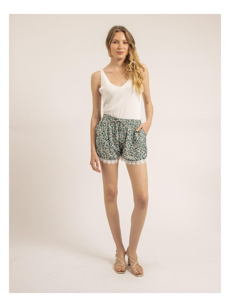 Short dentelle XIAME Verde - Kiabi