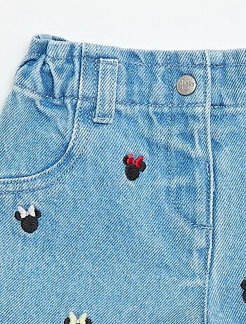 Short 'Disney' in denim ricamato