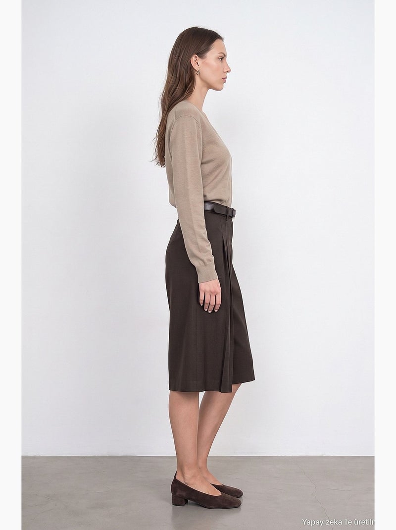 Short donna con pince dilvin Marrone scuro - Kiabi