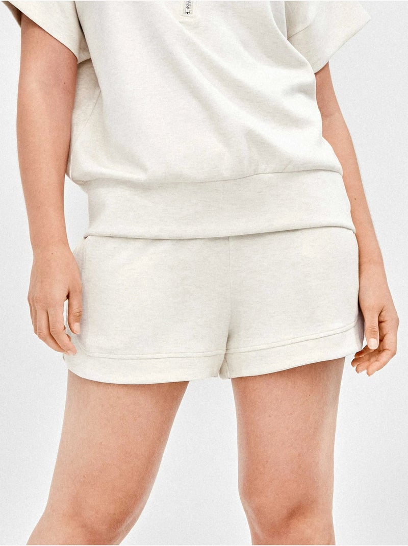 Short doppio morbido con laccio frontale Beige - Kiabi