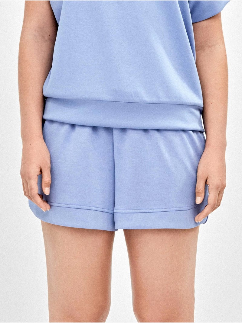 Short doppio morbido con laccio frontale Blu - Kiabi