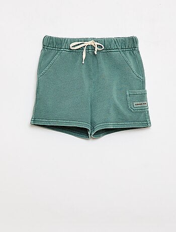 Short dritto in french terry di cotone tinta unita