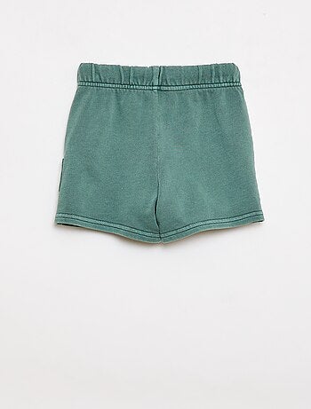 Short dritto in french terry di cotone tinta unita