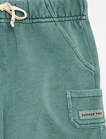 Short dritto in french terry di cotone tinta unita