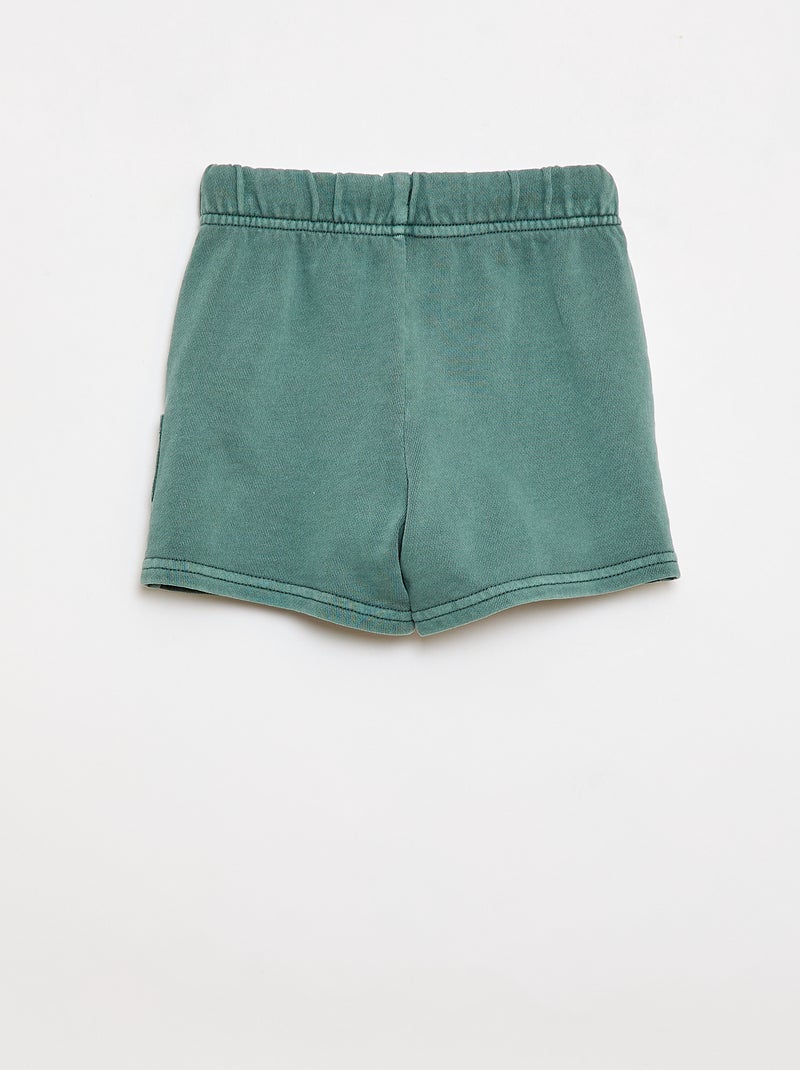 Short dritto in french terry di cotone tinta unita Verde - Kiabi