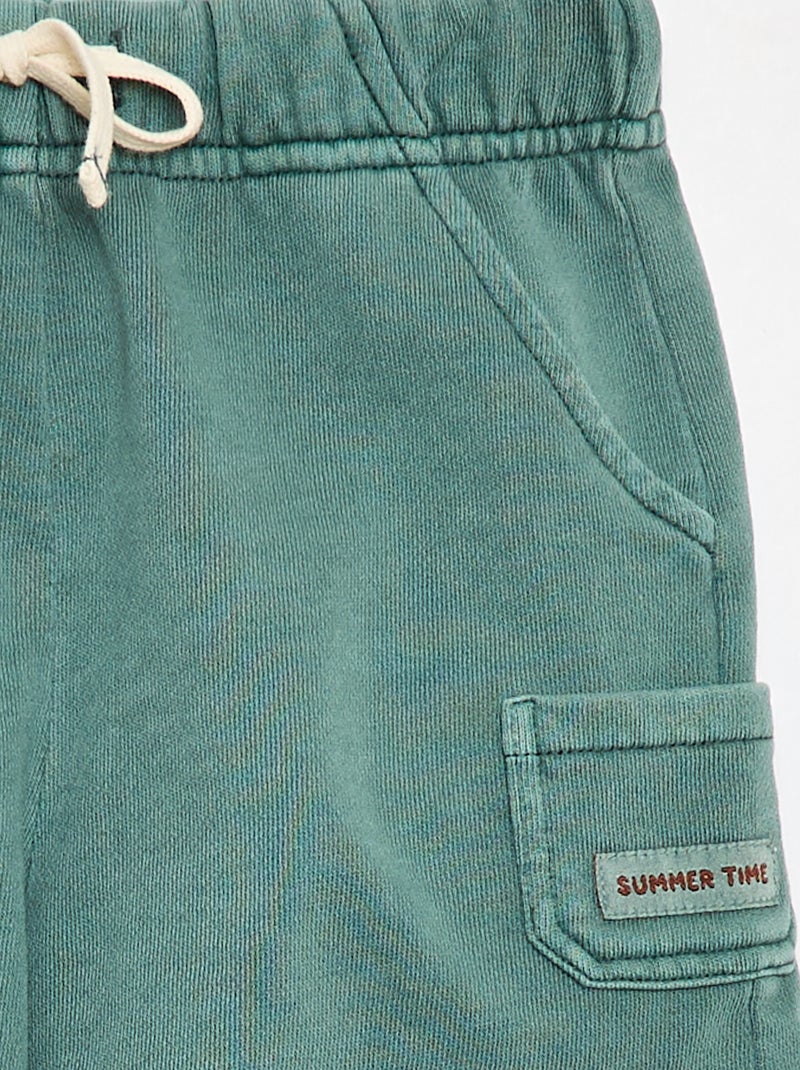 Short dritto in french terry di cotone tinta unita Verde - Kiabi