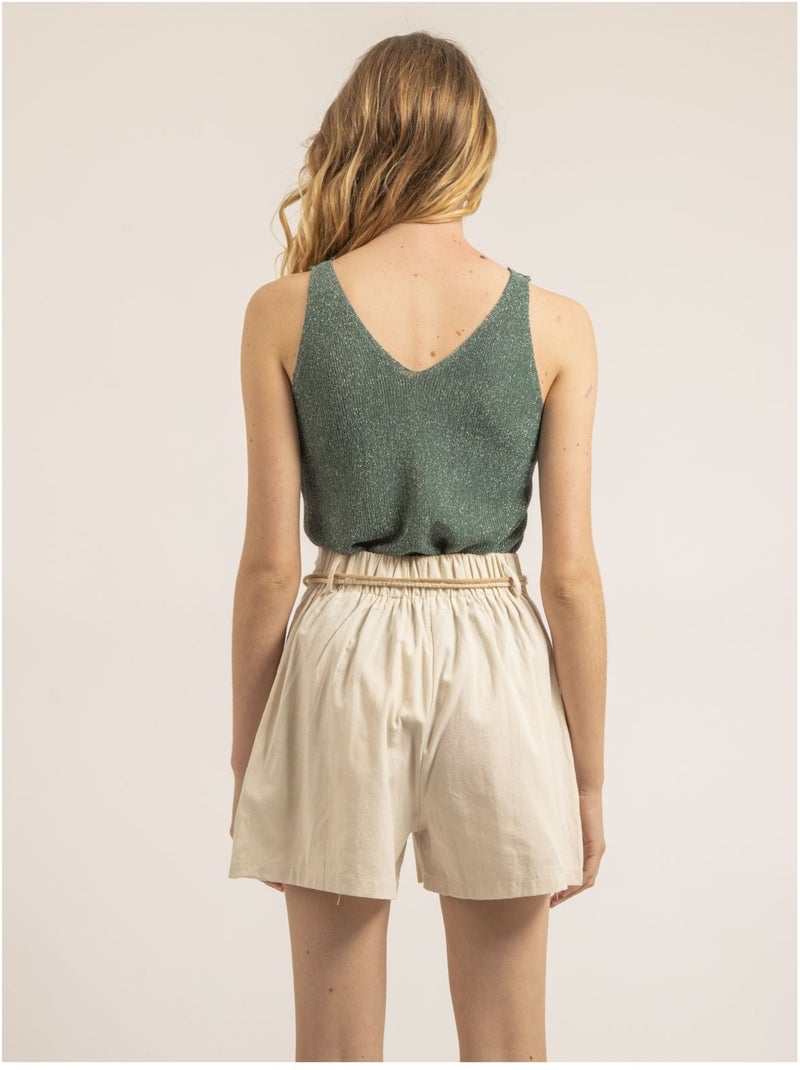 Short effet lin XEDONA Beige - Kiabi