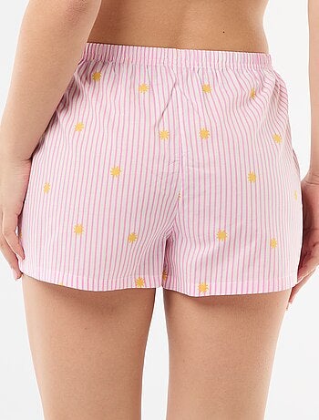Short elasticizzati a righe all-over