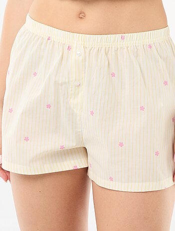 Short elasticizzati a righe all-over