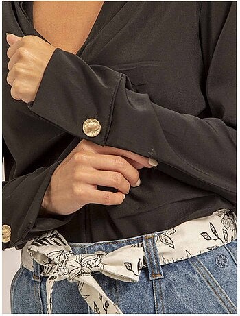 Short en jean taille haute avec ceinture XINES