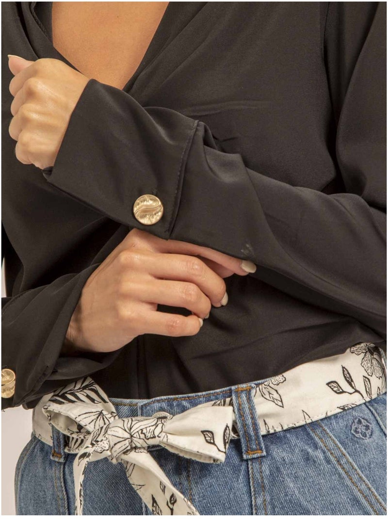 Short en jean taille haute avec ceinture XINES Blu - Kiabi