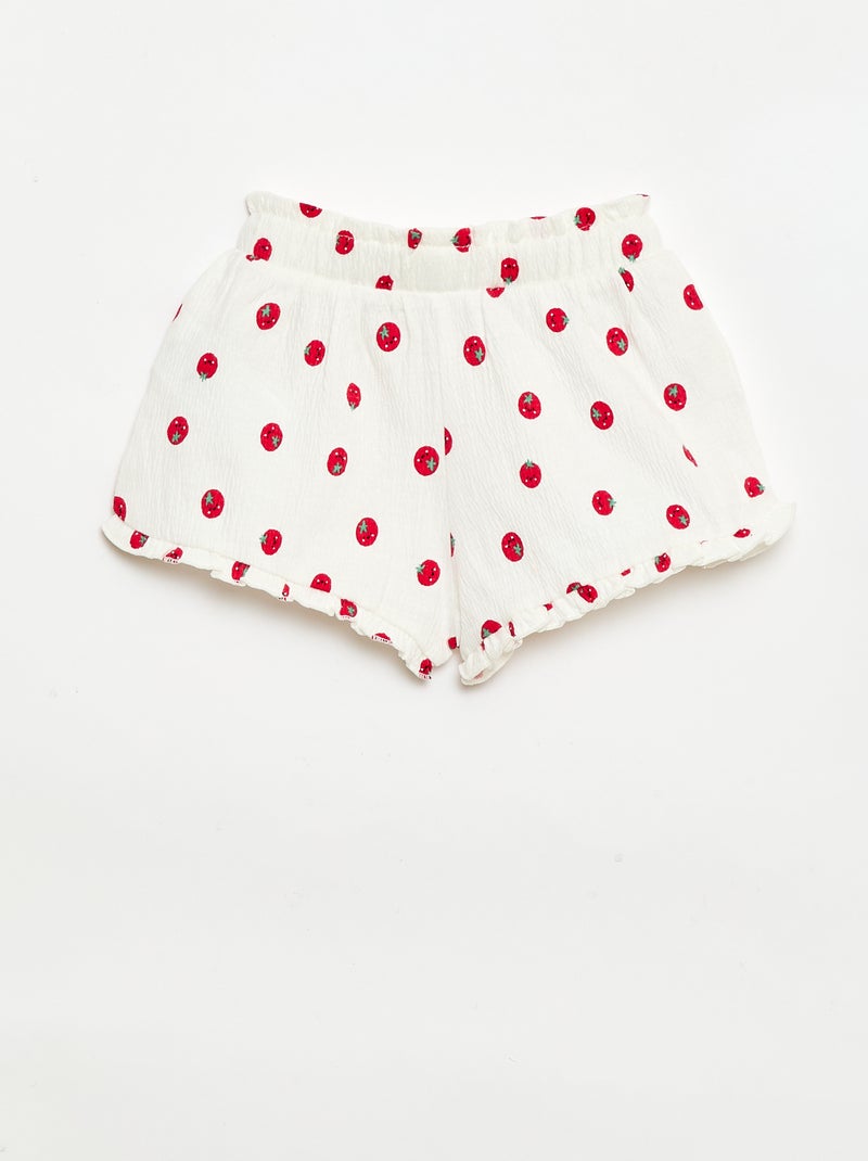 Short fantasia con orlo a balze Bianco - Kiabi