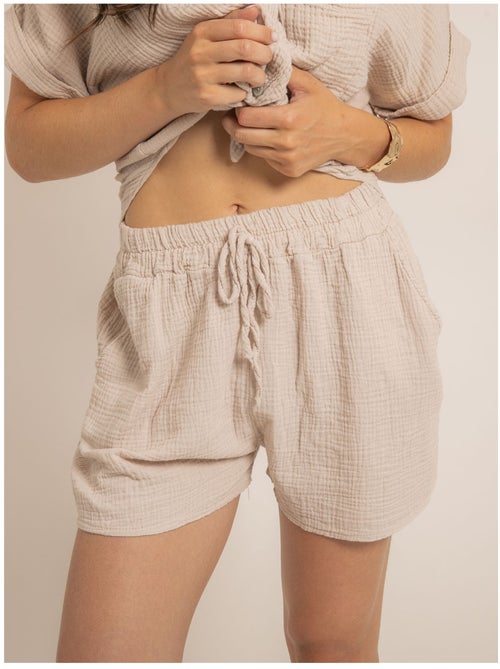 Short fluide en gaze de coton XELIA - Kiabi
