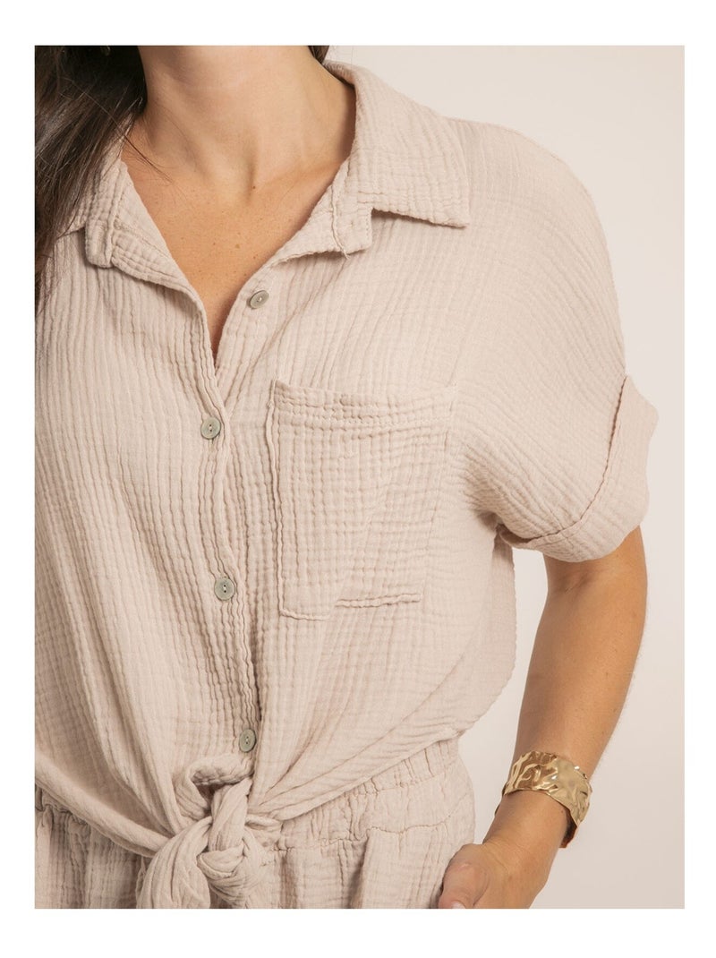Short fluide en gaze de coton XELIA Beige chiaro - Kiabi