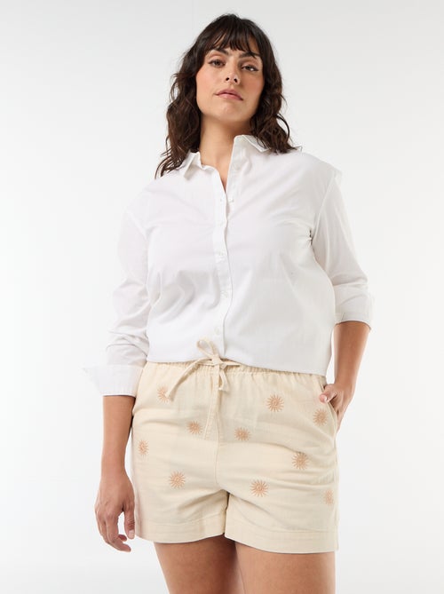 Short grezzo con ricami a sole - Kiabi