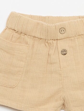 Short in cotone con 2 tasche applicate