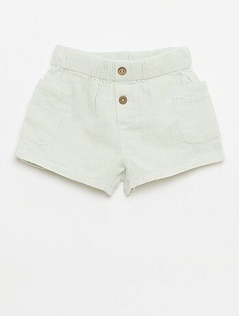 Short in cotone con 2 tasche applicate