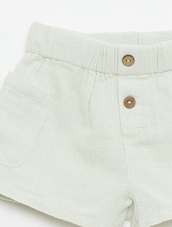 Short in cotone con 2 tasche applicate