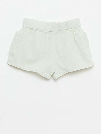 Short in cotone con 2 tasche applicate