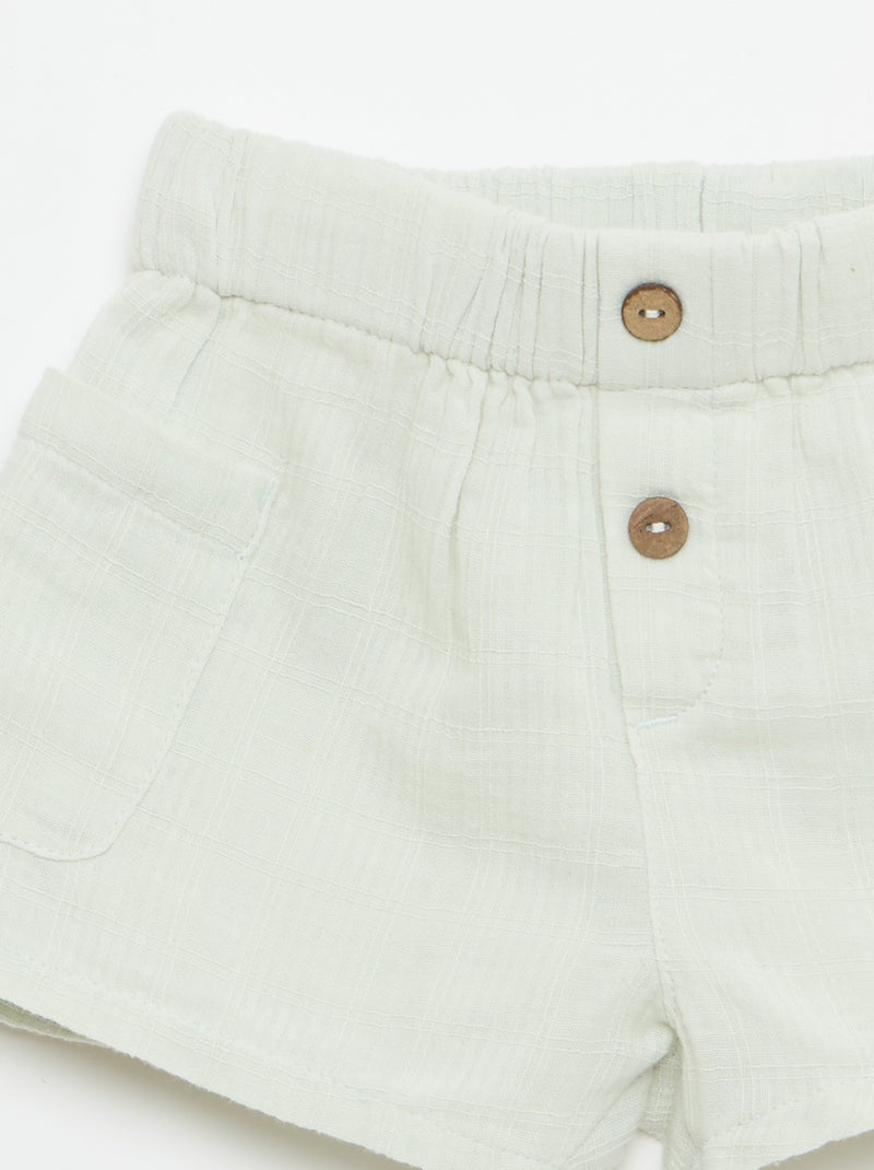 Short in cotone con 2 tasche applicate Blu - Kiabi
