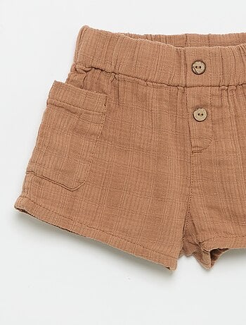 Short in cotone con 2 tasche applicate