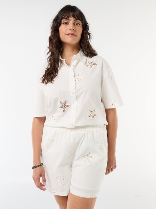 Short in cotone con motivi traforati - Kiabi
