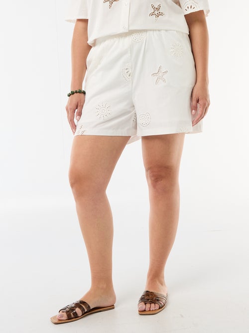 Short in cotone con motivi traforati - Kiabi