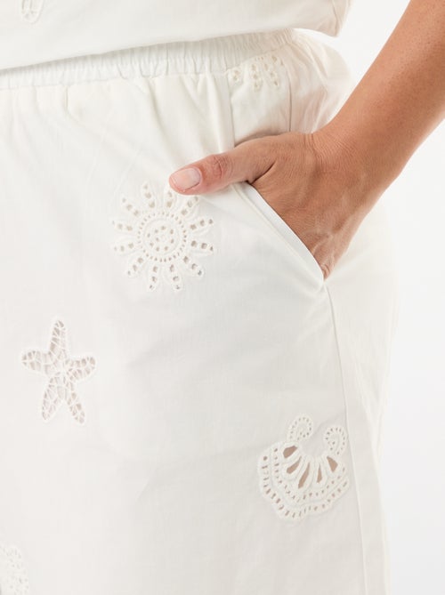 Short in cotone con motivi traforati - Kiabi