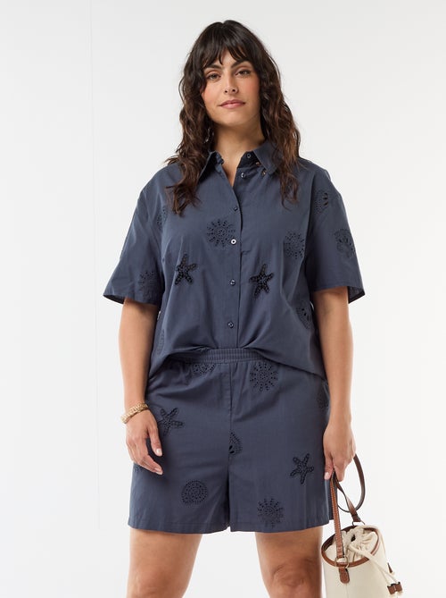 Short in cotone con motivi traforati - Kiabi