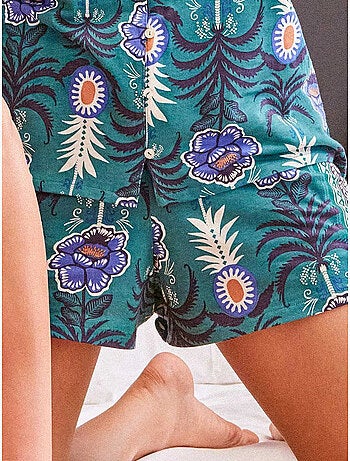 Short in cotone con stampa ananas