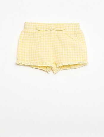 Short in cotone tessuto in cotone e lino