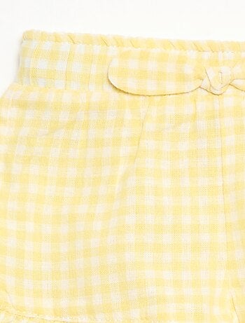 Short in cotone tessuto in cotone e lino