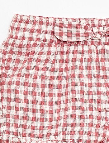 Short in cotone tessuto in cotone e lino