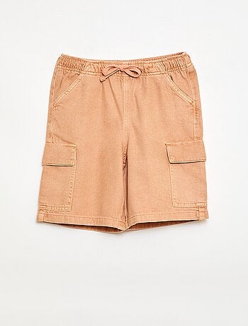 Short in cotone tinta unita con coulisse