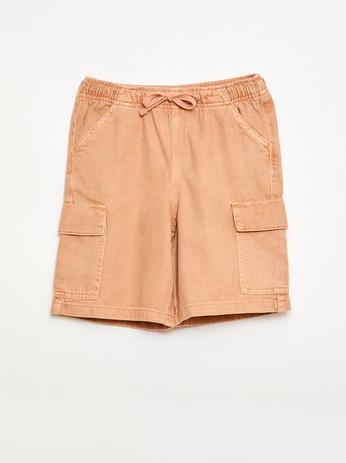 Short in cotone tinta unita con coulisse - Kiabi