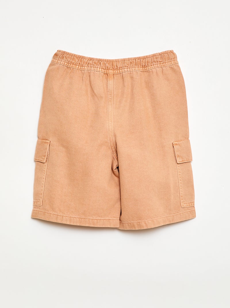 Short in cotone tinta unita con coulisse Arancione - Kiabi