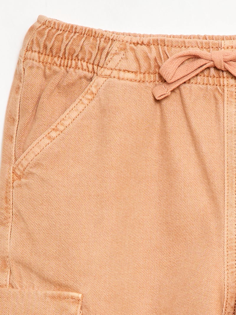 Short in cotone tinta unita con coulisse Arancione - Kiabi