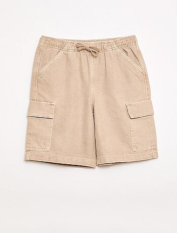 Short in cotone tinta unita con coulisse