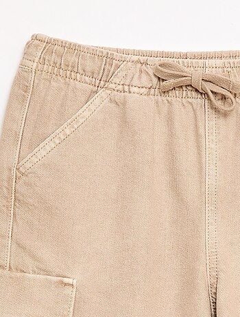 Short in cotone tinta unita con coulisse