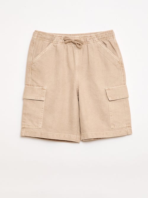 Short in cotone tinta unita con coulisse - Kiabi