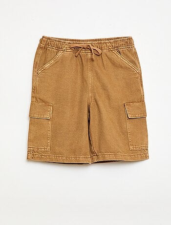 Short in cotone tinta unita con coulisse