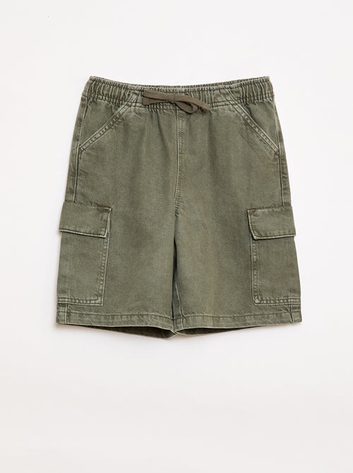 Short in cotone tinta unita con coulisse - Kiabi