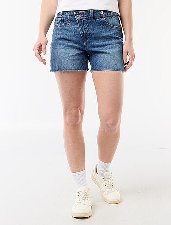 Short in denim a vita alta