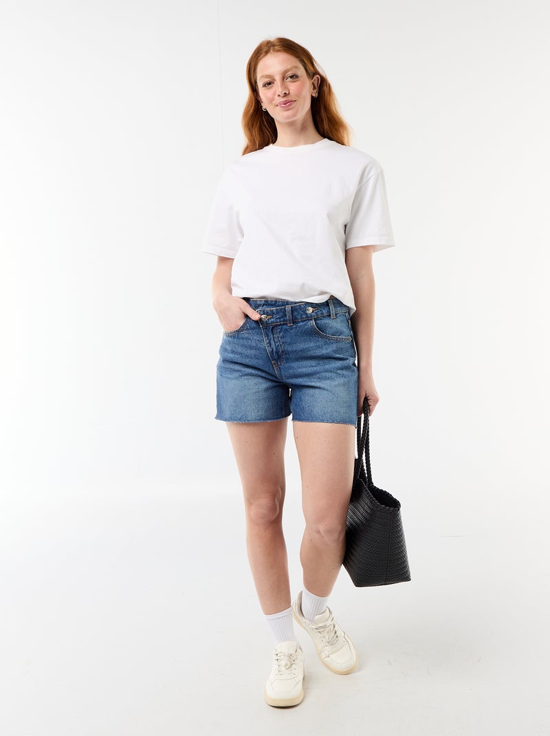 Short in denim a vita alta Blu - Kiabi