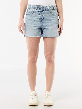 Short in denim a vita alta