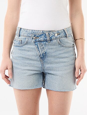 Short in denim a vita alta